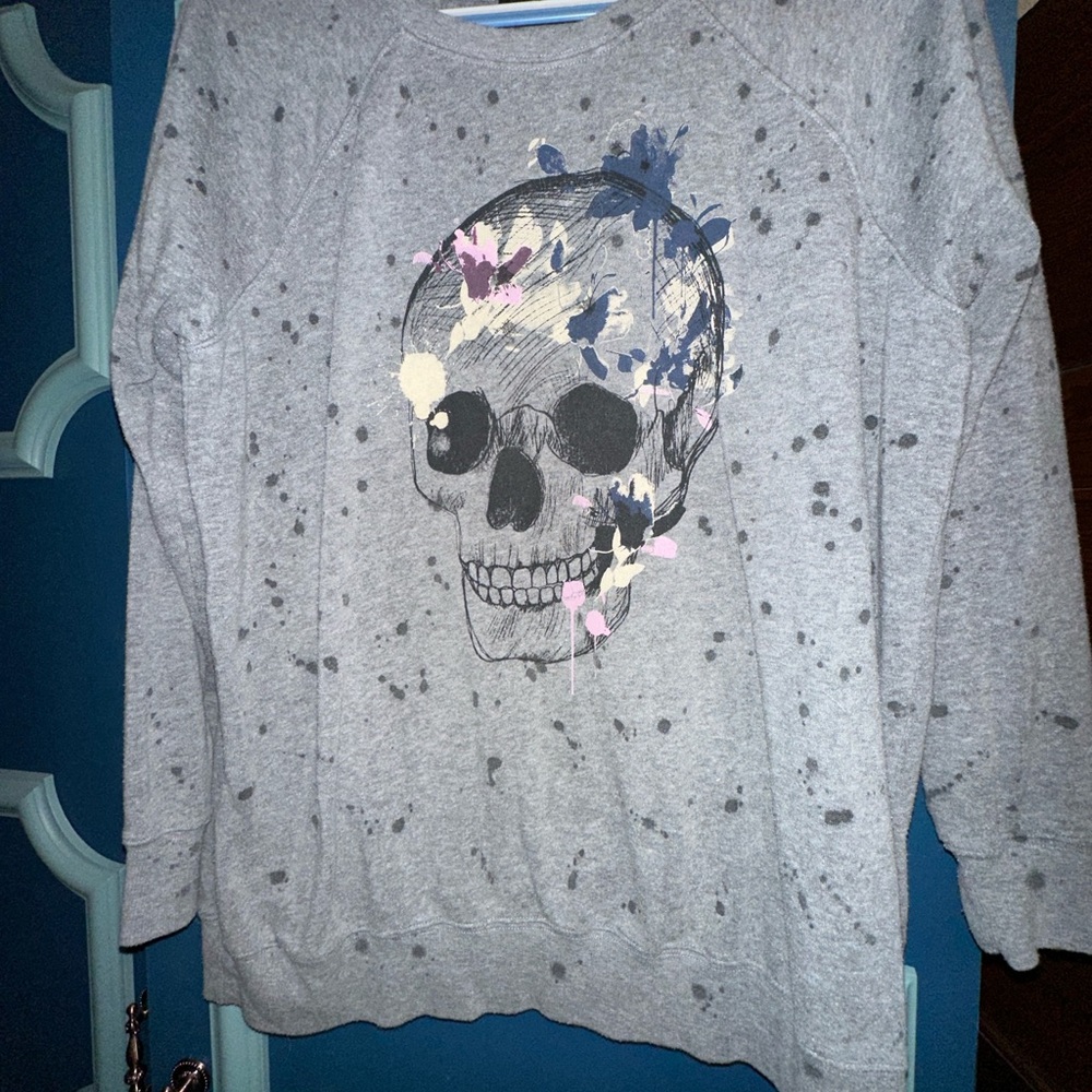 Torrid Gray Skull Graphic Sweatshirt